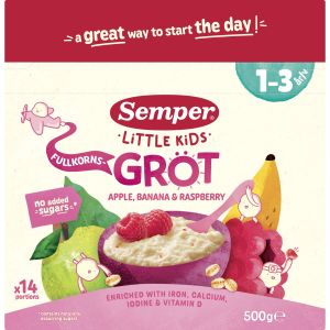 Semper Fullkornsgröt Äpple, Banan, Hallon 1-3 år - 500 gram