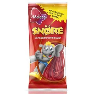 Malaco Snöre Jordgubb - 94 g