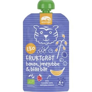 Minstingen Gröt Banan, jordgubbe & blåa bär. - 120g