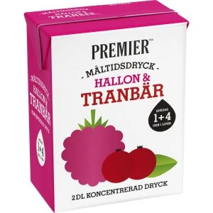 Premier Måltidsdryck hallon/tranbär - 20cl